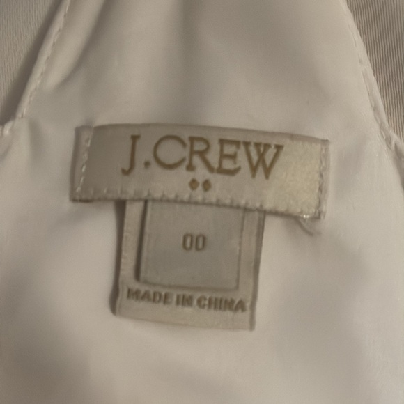 J. Crew ivory racer back scalloped trim layered top blouse Sz 00 - Picture 3 of 5